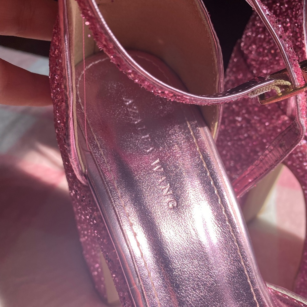 Azalea wang pink sparkle glitter platform heels - Picture 3 of 6